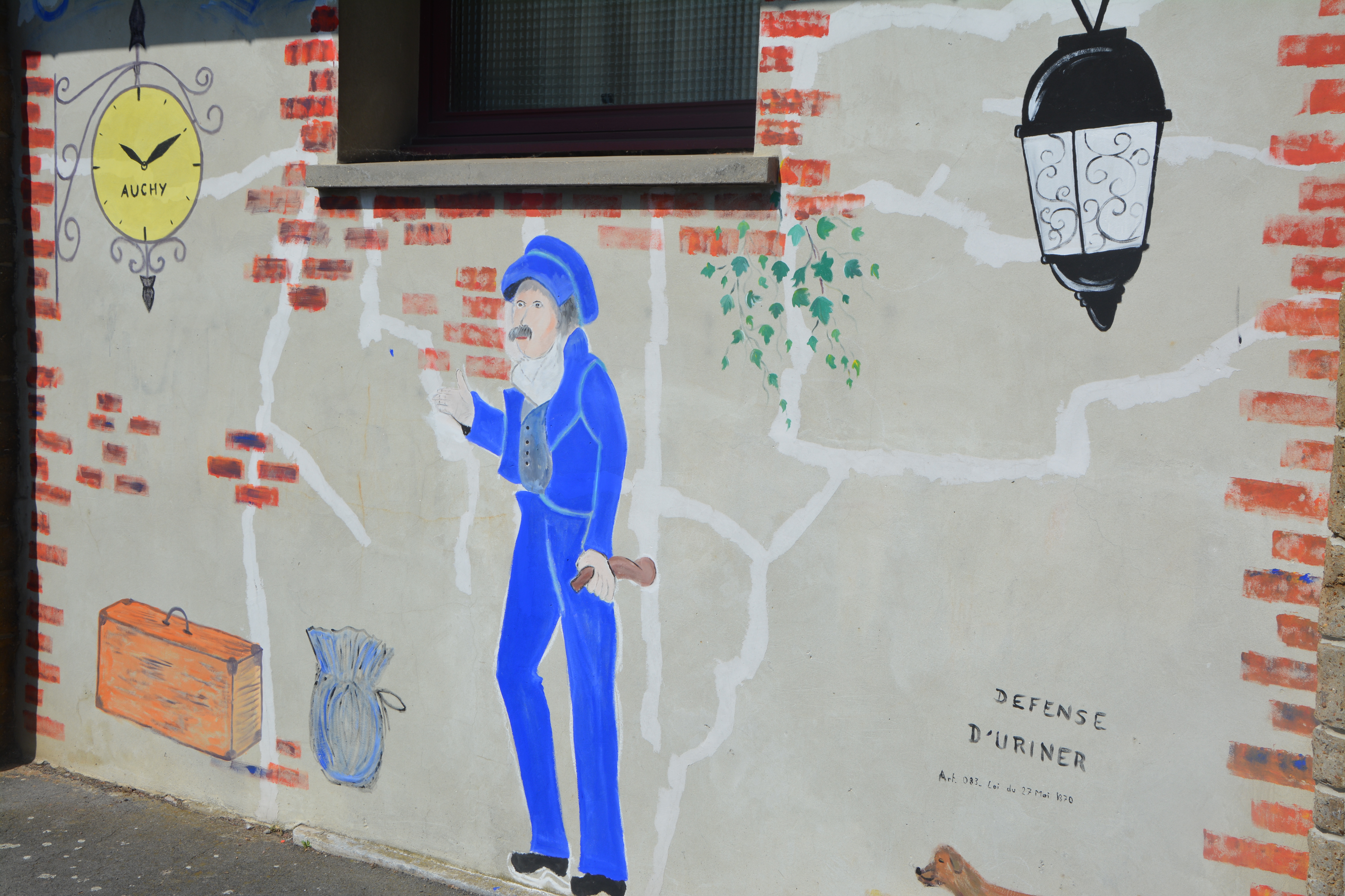 Fresque sur les mur de la Salle des Fêtes sur le thème du tour du monde en 80 jours